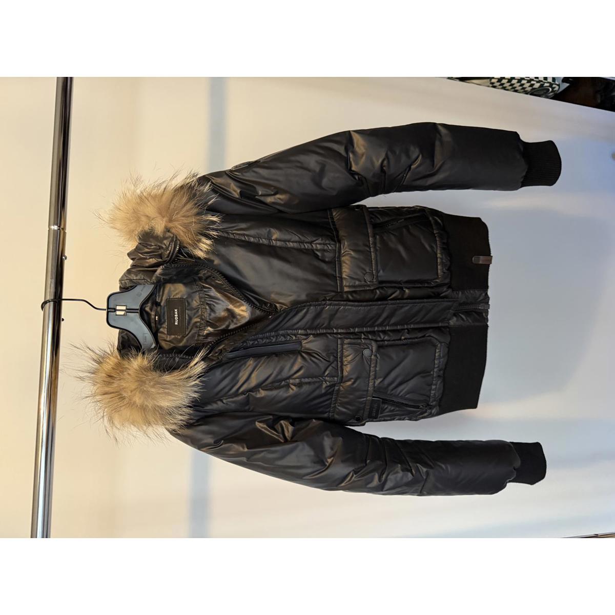 Rudsak Blauer Black Puffer Jacket With Faux Fur Hood